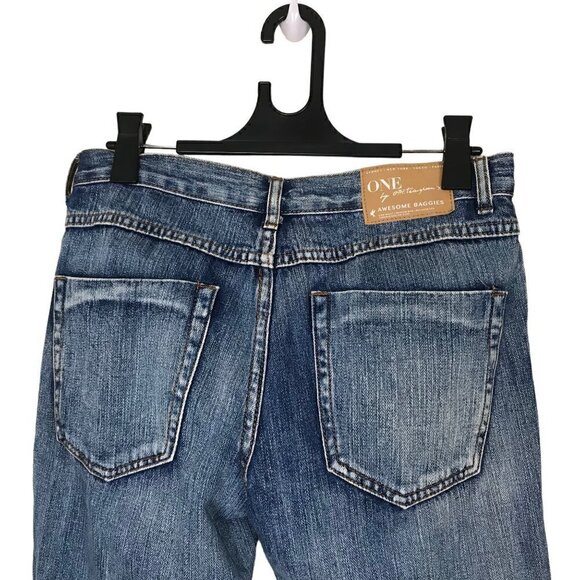 ONE BY ONETEASPOON AWESOME BAGGY MID-RISE DISTRESSED TAPERED JEANS Size 26 - Picture 6 of 8